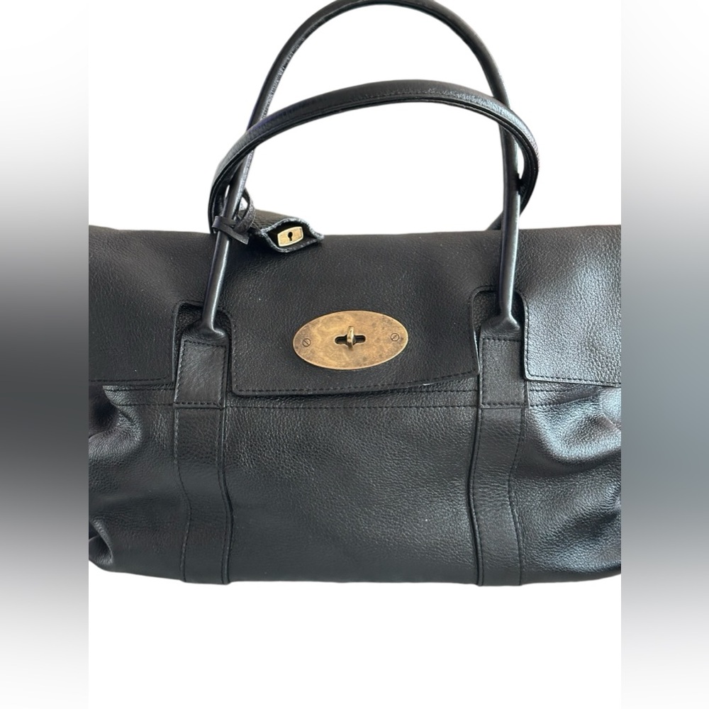 Mulberry Bayswater Pebbled Black Leather Handbag